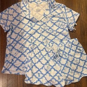 Roller Rabbit x Target Blue Patterned Short Pajama Set